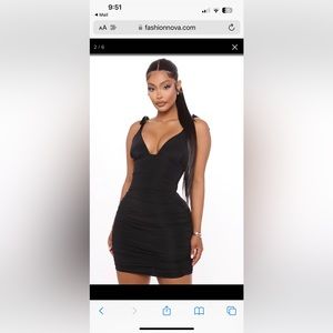 Black fashion nova Ruched mini dress